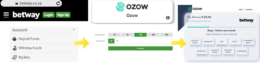 Betway Capitec deposit