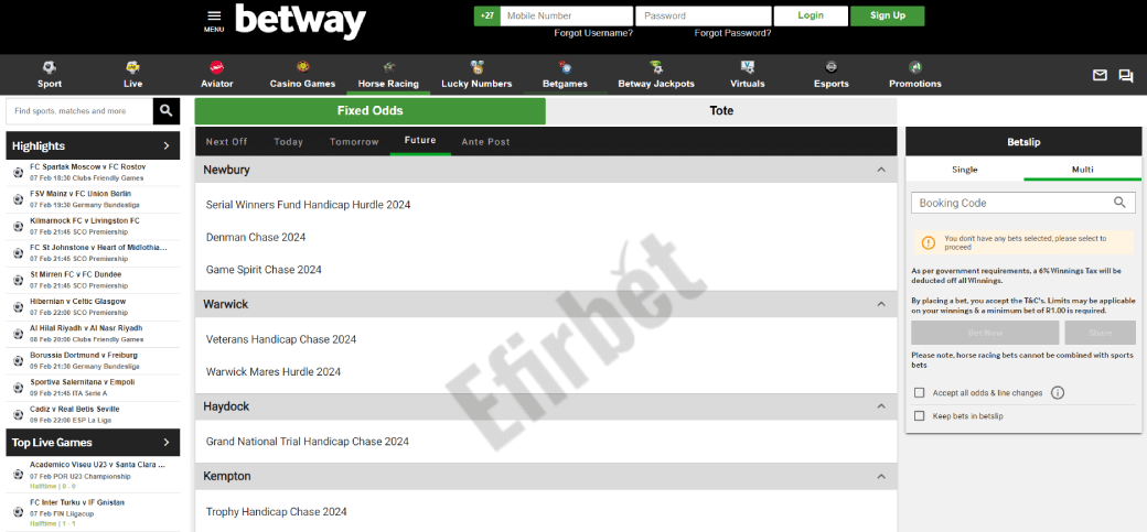 How to bet horses on Betway - Pros and Cons