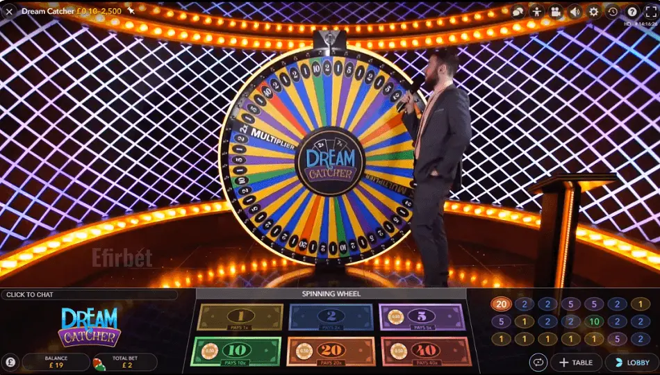 How to Play Dream Catcher on Betway