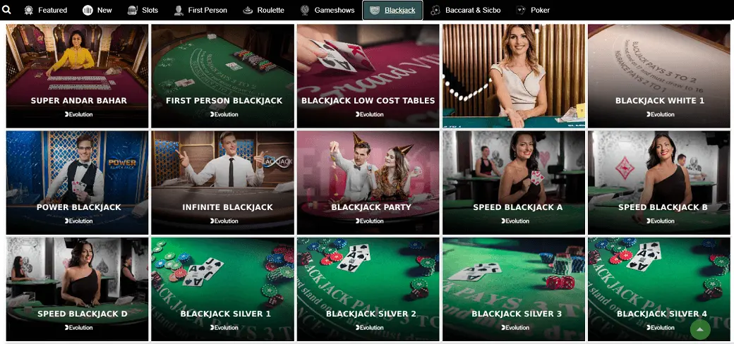Betway live games blackjack
