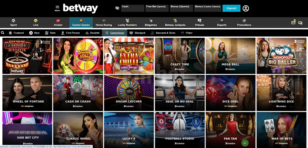 Betway live casino