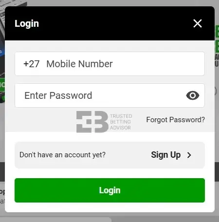Betway login procedure