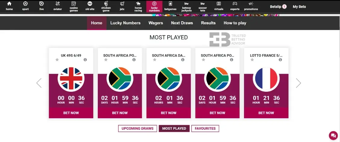 Betway lucky numbers featured
