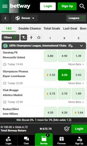 Betway mobile ng app screenshot