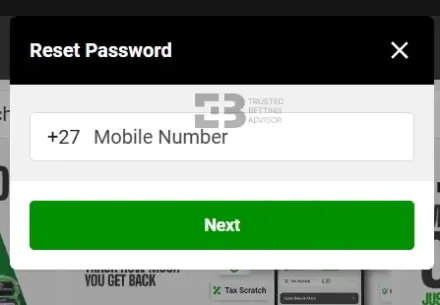 Betway Password reset