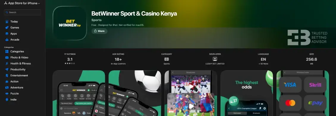 Betwinner App in App store