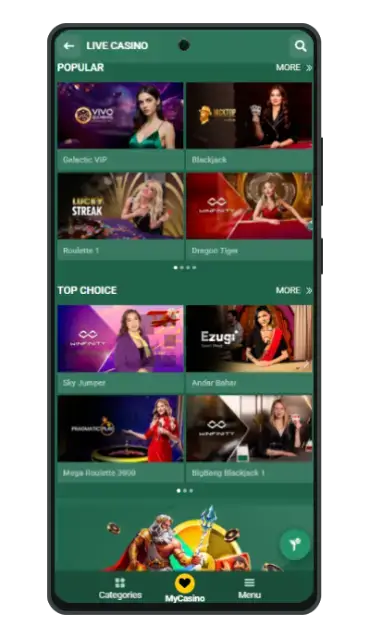 Betwinner mobile live casino