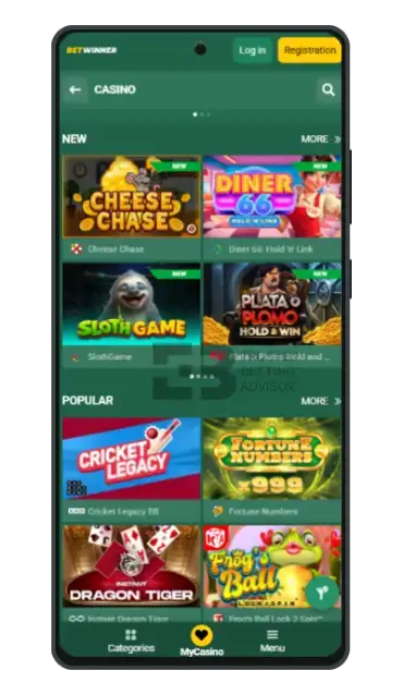 Betwinner mobile casino