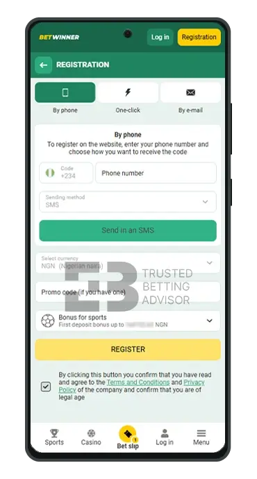 Betwinner Android App Nigeria Registration