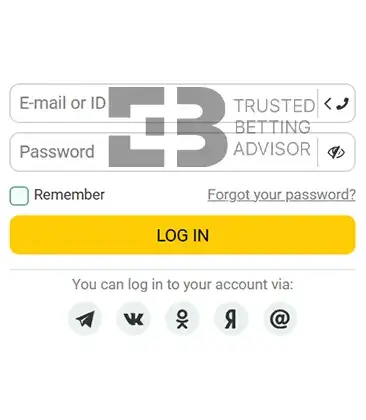 Betwinner Login Form