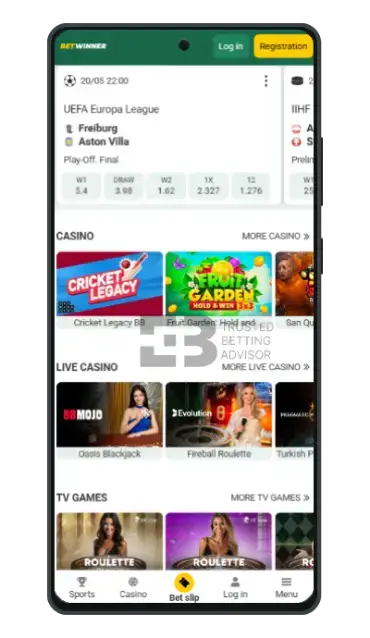 Betwinner mobile app