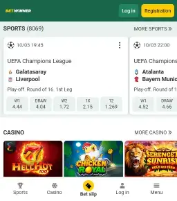 Betwinner Nigeria Mobile Screenshot
