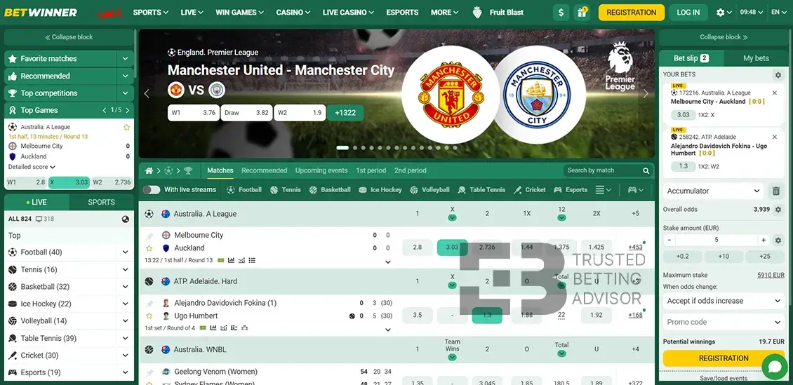 Betwinner Sports Betting