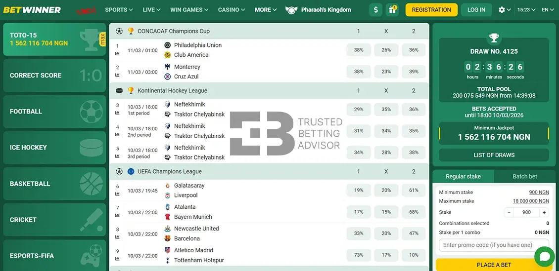 Betwinner Nigeria Toto