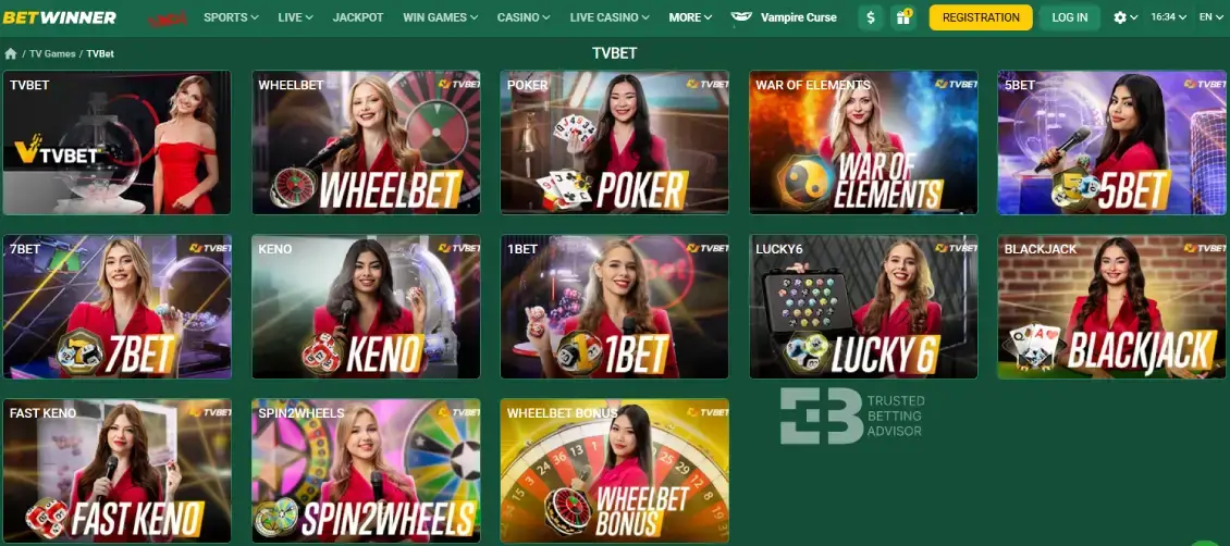 Betwinner TV games