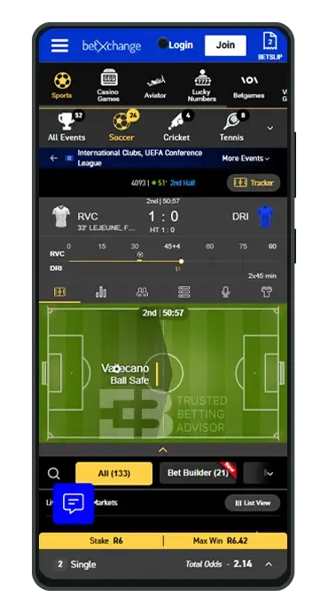 BetXchange App Live Betting Android