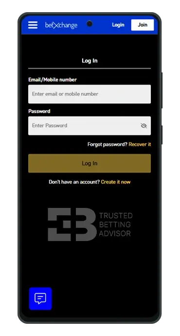 BetXchange App Login Android