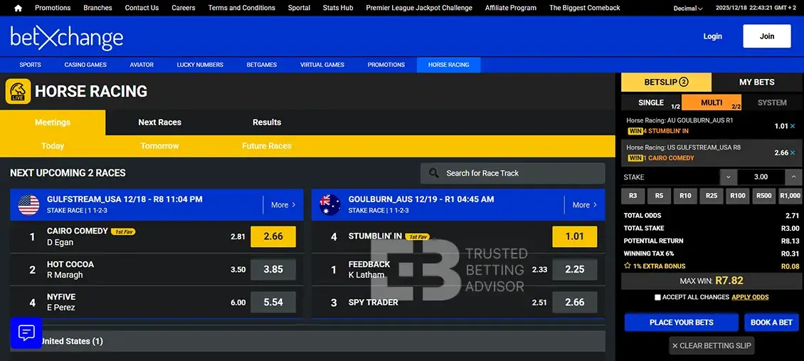 BetXchange Horse Racing