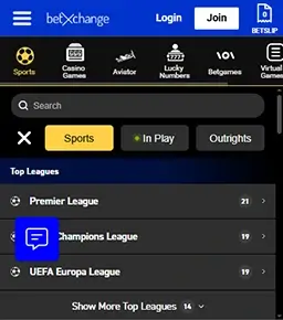 BetXchange Mobile Screenshot