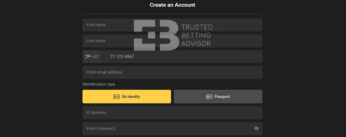 BetXchange Registration Form
