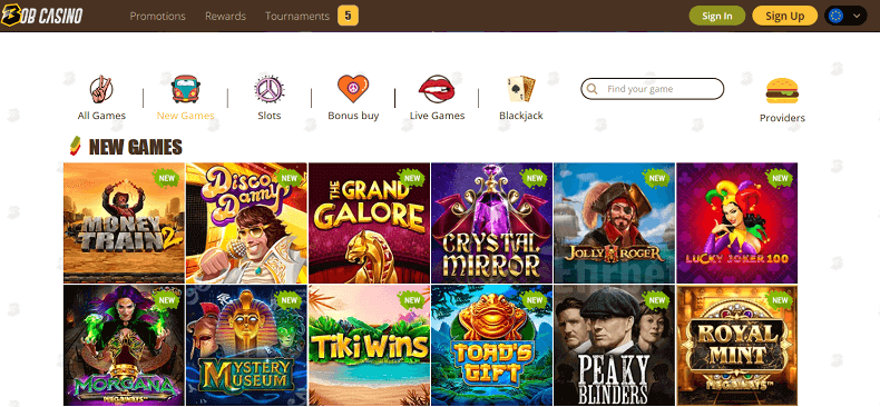Bob casino games