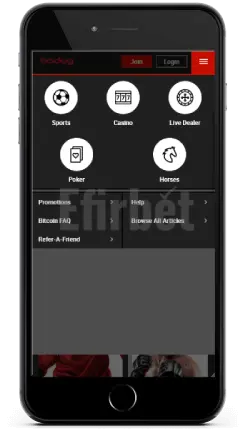 Bodog mobile menu