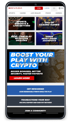 Bovada Mobile Homepage