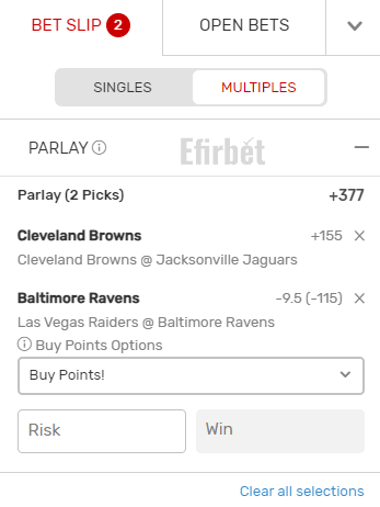 Bovada betslip