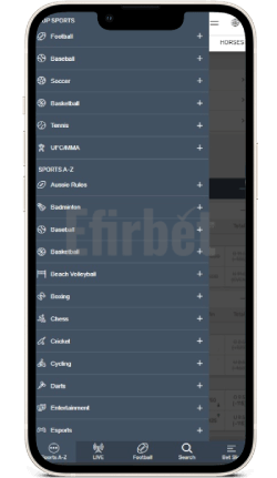 Bovada Mobile App Menu & Navigation