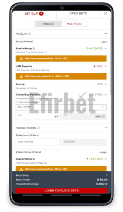 Bovada Betting App Slip