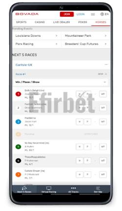 Bovada Mobile Horse Racing