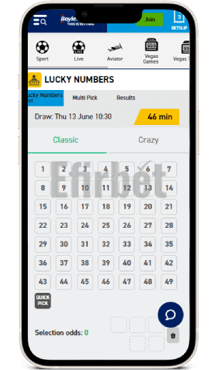 Boylesports lucky numbers app