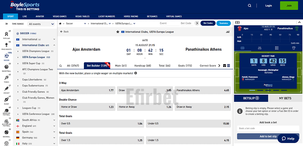 BoyleSports Bet Builder Markets