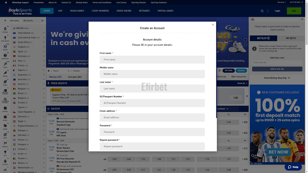 BoyleSports register details