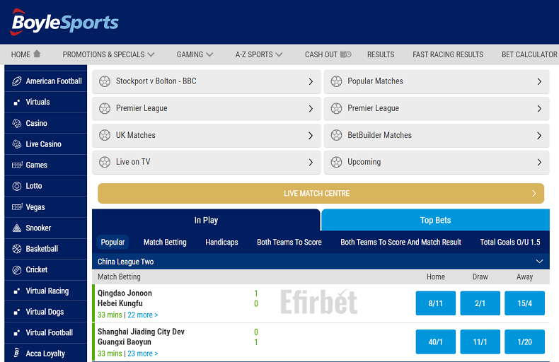 Boylesports football betting