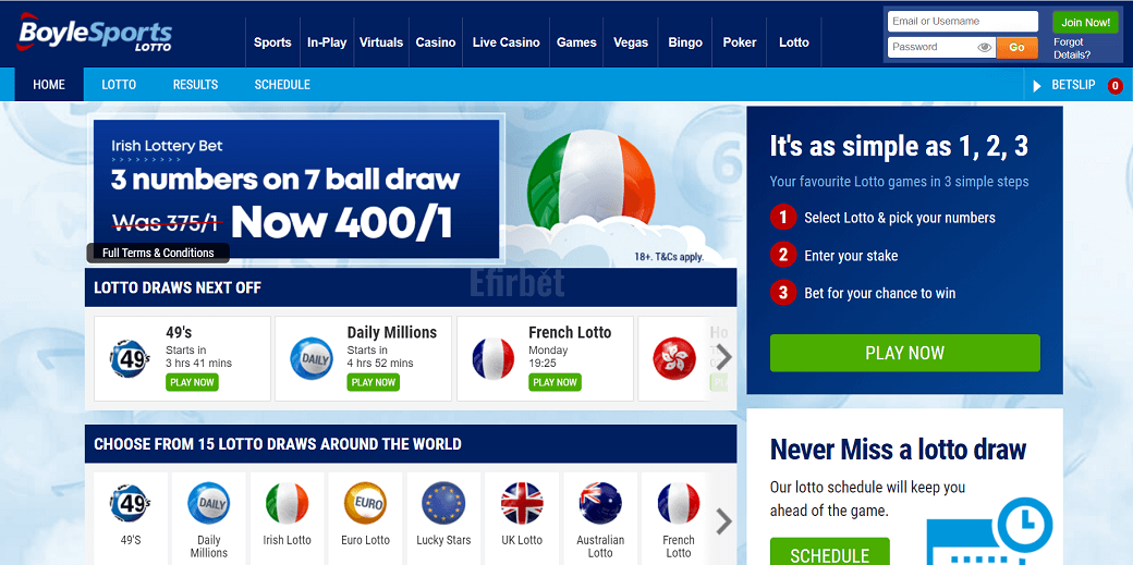 Boylesports lotto games