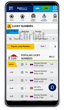 BoyleSports Lucky Numbers Mobile