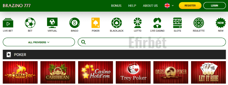 Brazino777 Website Design