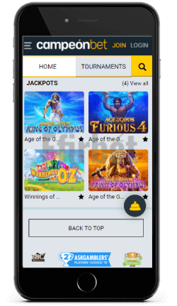Jackpots in Campeonbet iOS App