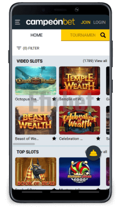 Campeonbet Casino Mobile Version