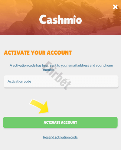 Cashmio bonus code enter