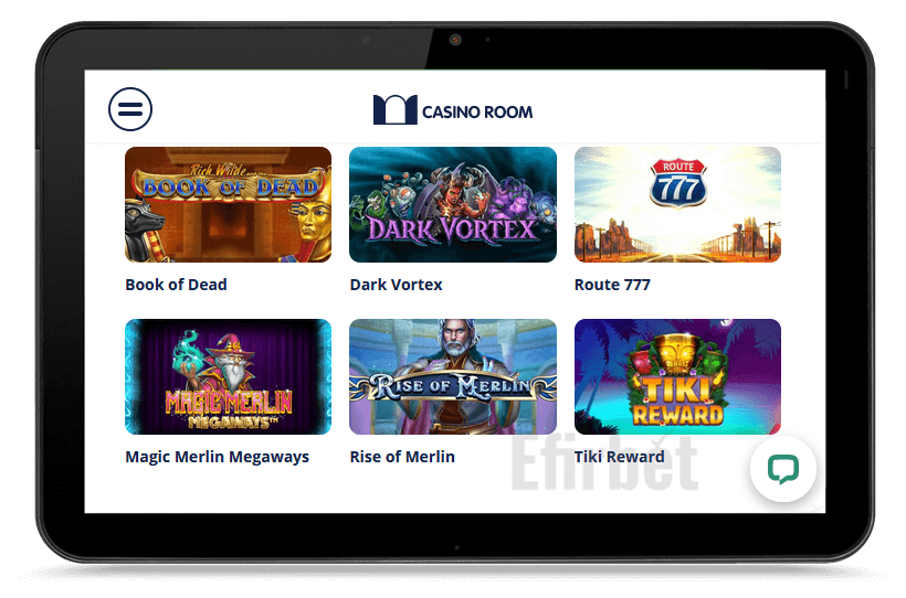Casino Room mobile version on tablet