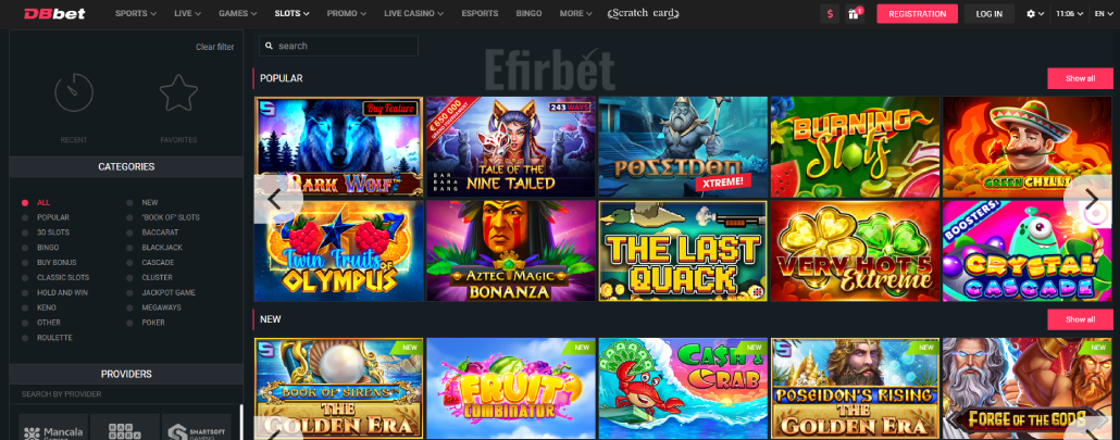 casino slots section at doublebet