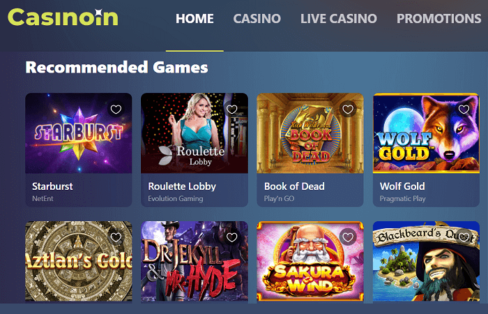 Casinoin desktop screenshot