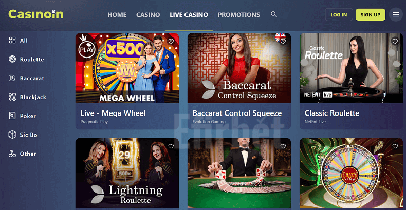Casinoin live casino