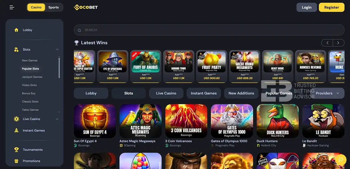 Cocobet Casino Games