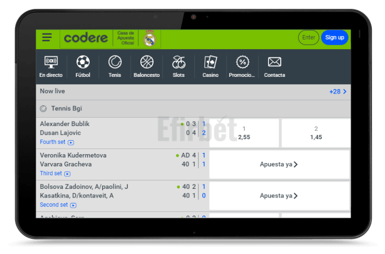 Codere mobile site