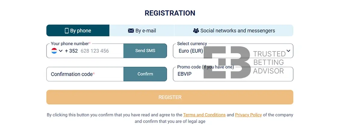 Coldbet Registration Form