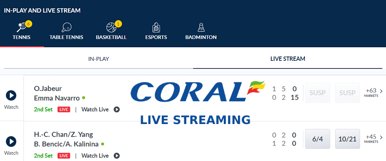 Coral live streaming option