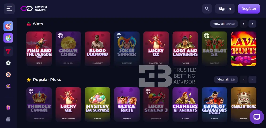Crypto Games Casino Games